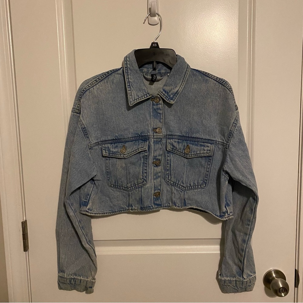 H&M Light Blue Crop Jean Jacket